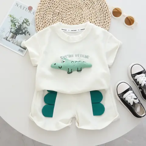 Ensemble crocodile 3D blanc